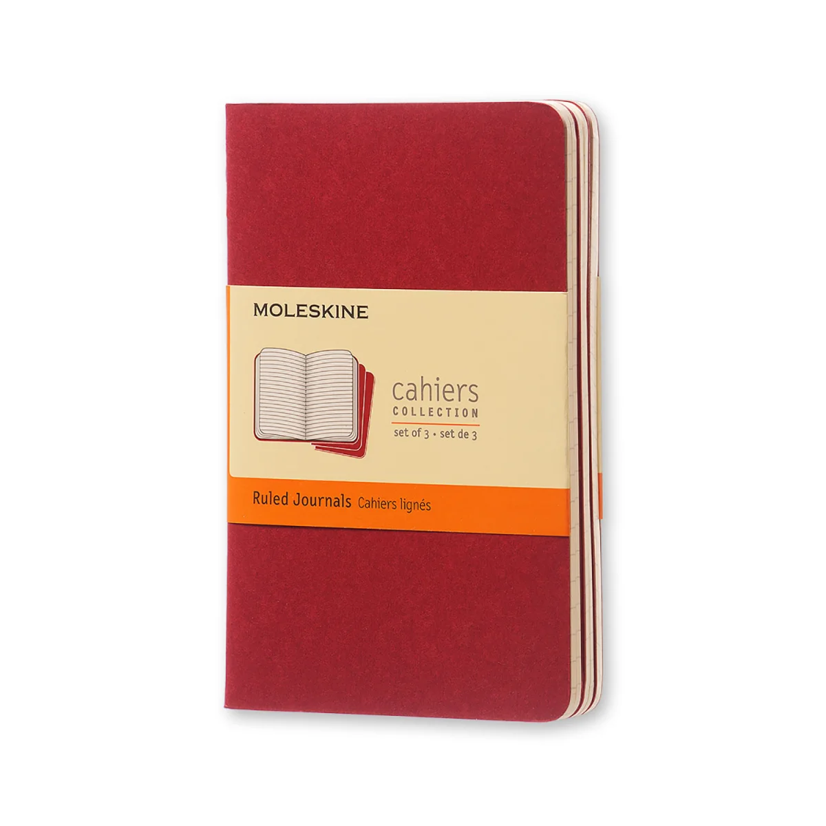 Llibreta 9x14 vermell nabiu ratlla P Moleskine CH111 -paquet 3-