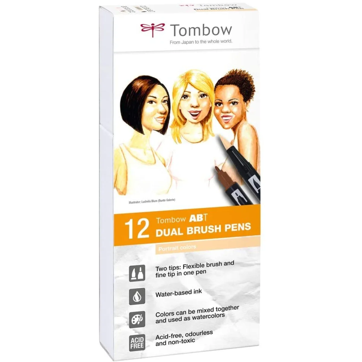Retoladors colors per retrats Dual Brush Tombow -caixa 12-