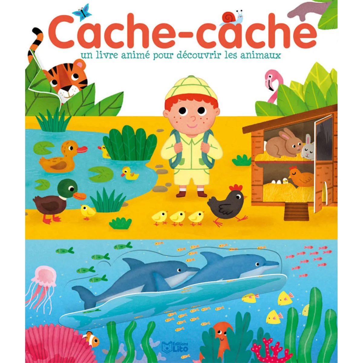 Cache-cache, un livre animé pour découvrir les animaux, Lito