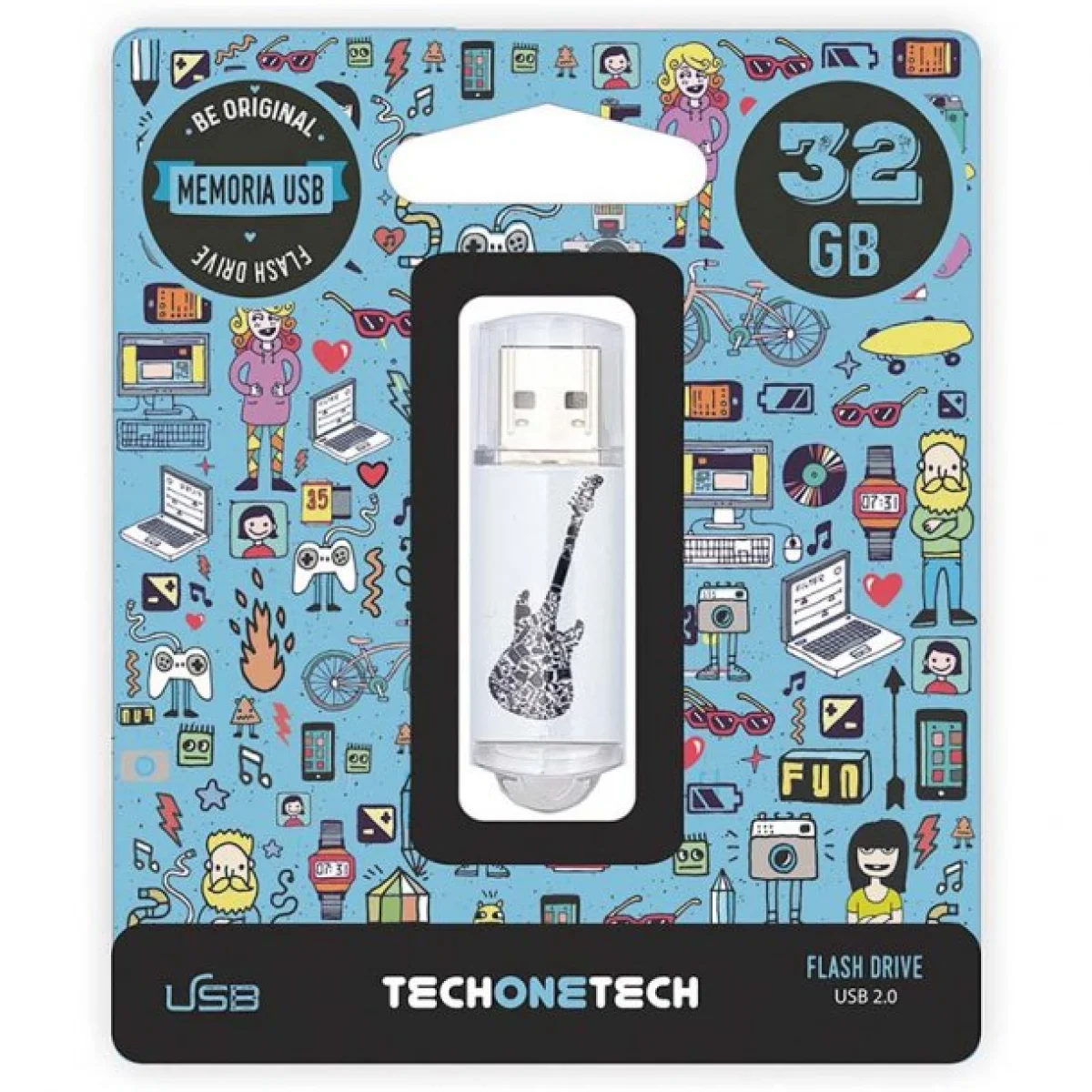 Memòria Flash USB 32Gb Tech1Tech Crazy Guitar