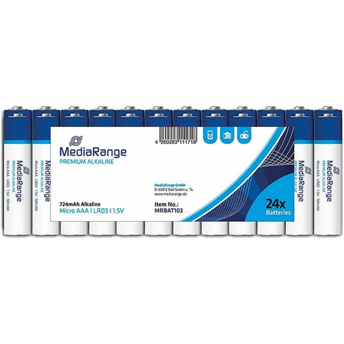 Pila LR03 alcalina MediaRange -paquet 24 unit.- 220747