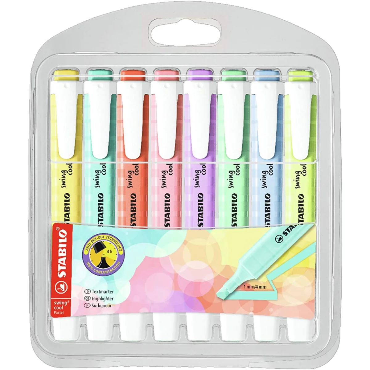 Estoig 8 Fluorescents Stabilo Swing Cool Pastel 275/8-08-1