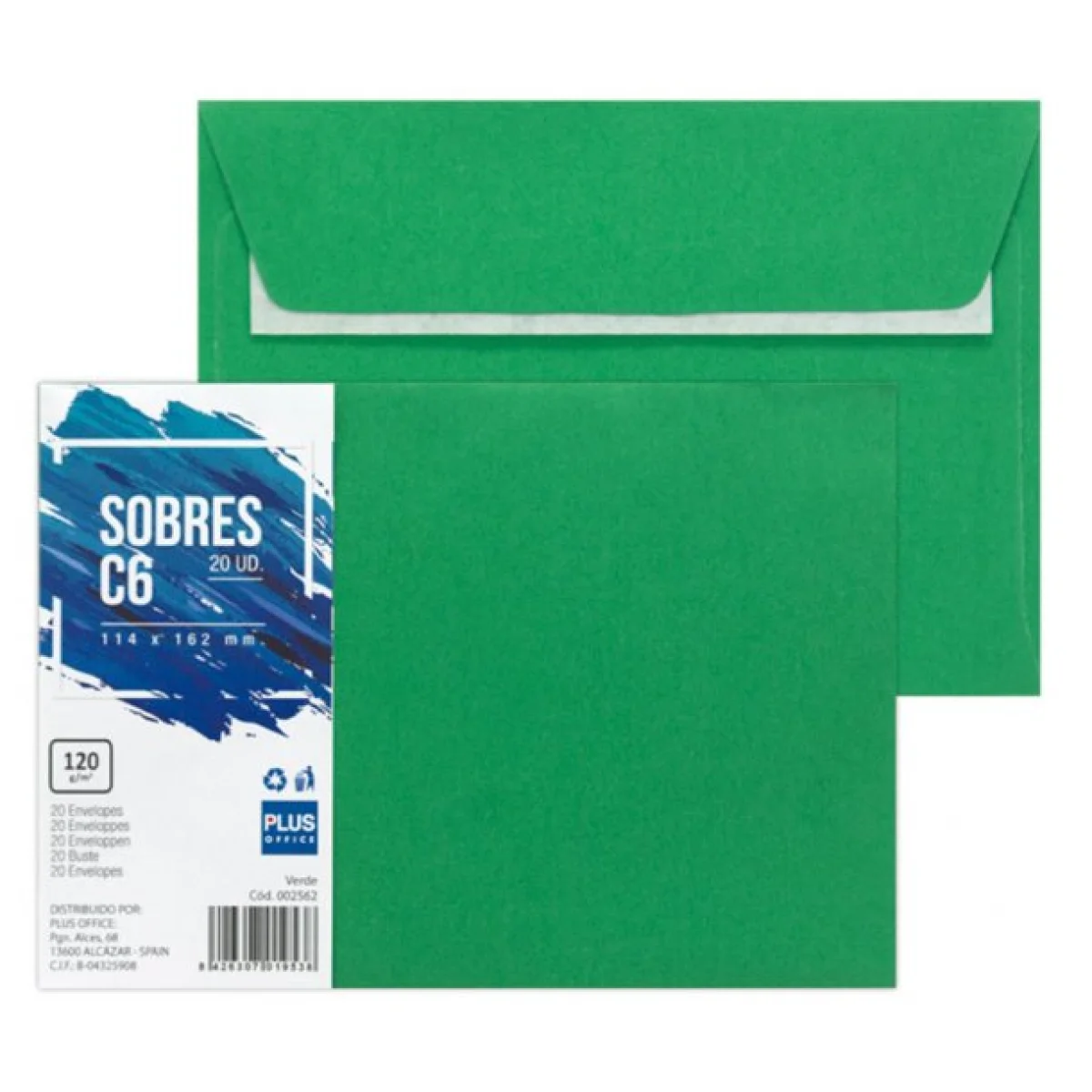 Sobre 114X162 verd Plus 002562 -p 20-