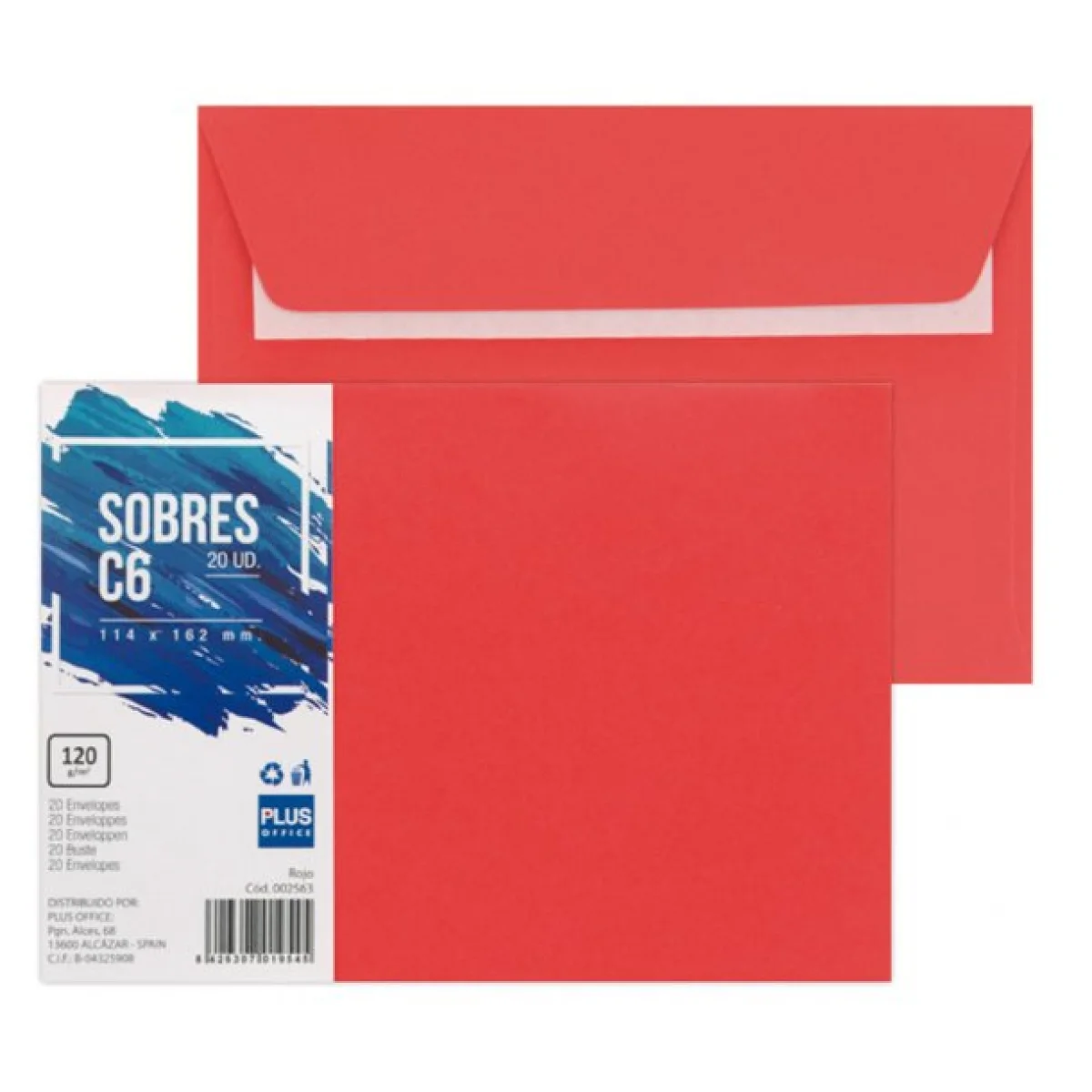 Sobre 114X162 vermell Plus 002563 -p 20-