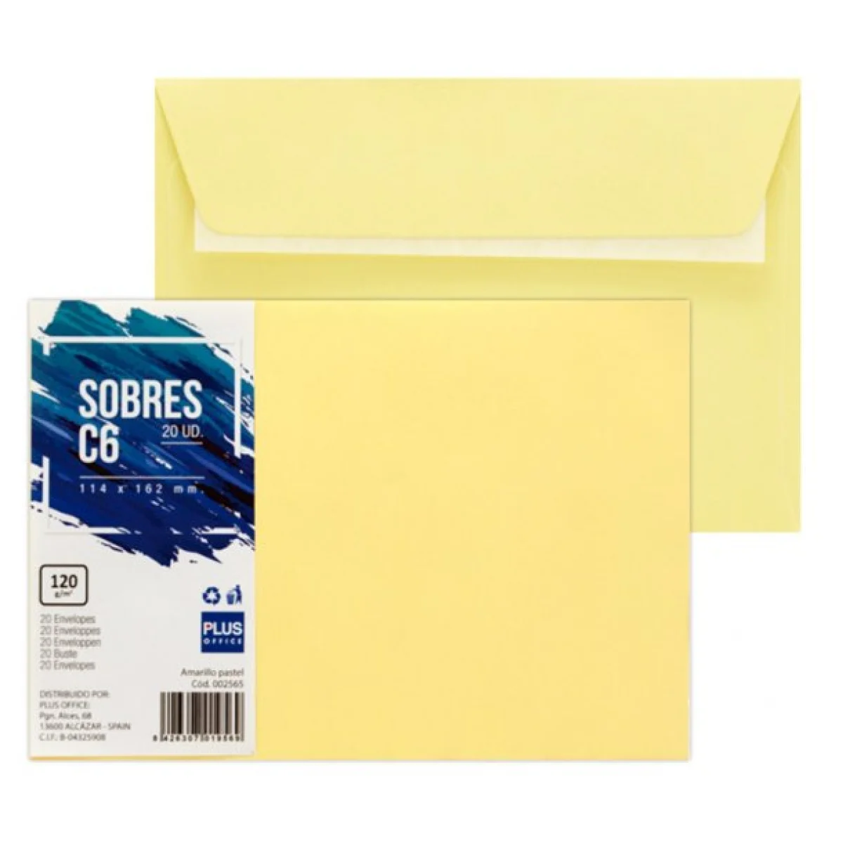 Sobre 114X162 groc pastel Plus 002565 -p 20-