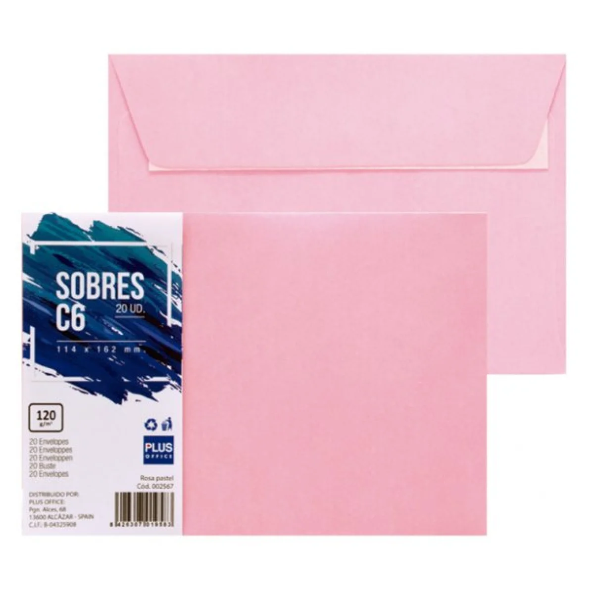 Sobre 114X162 rosa pastel Plus 002567 -p 20-