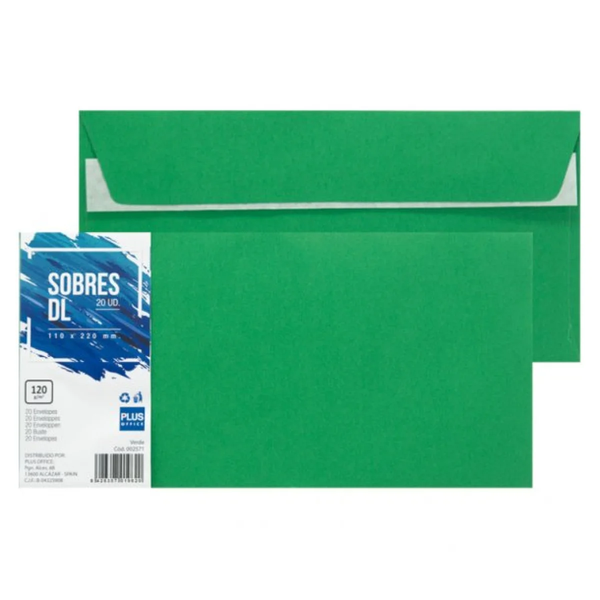 Sobre 110x220 verd Plus 002571 -p 20-