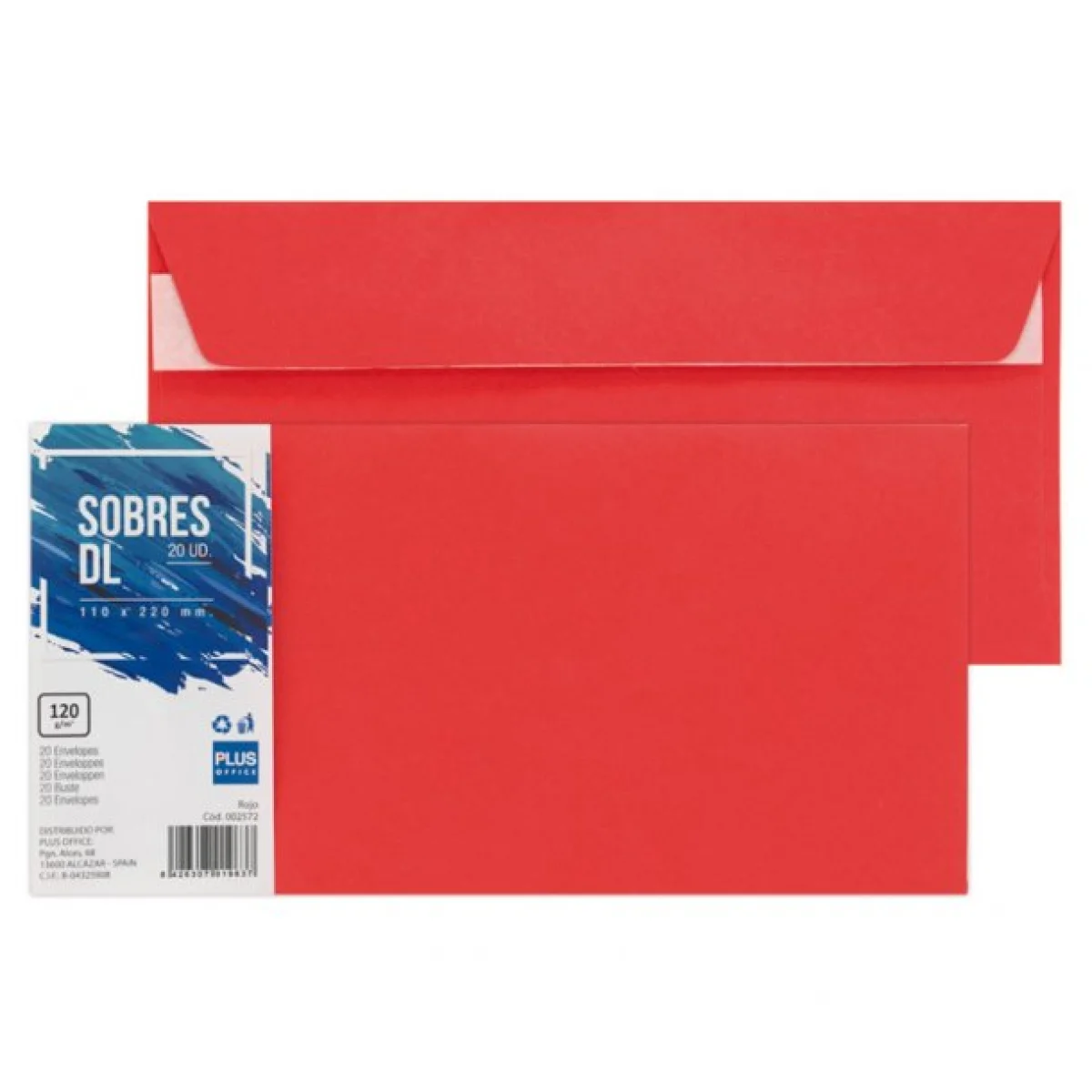 Sobre 110x220 vermell Plus 002572 -p 20-