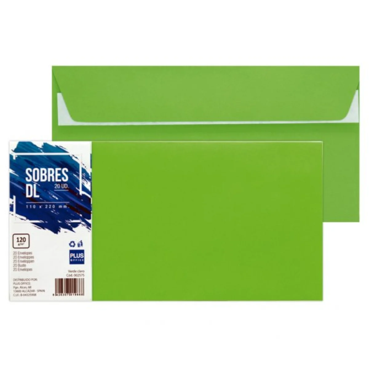 Sobre 110x220 verd clar Plus 002575 -p 20-