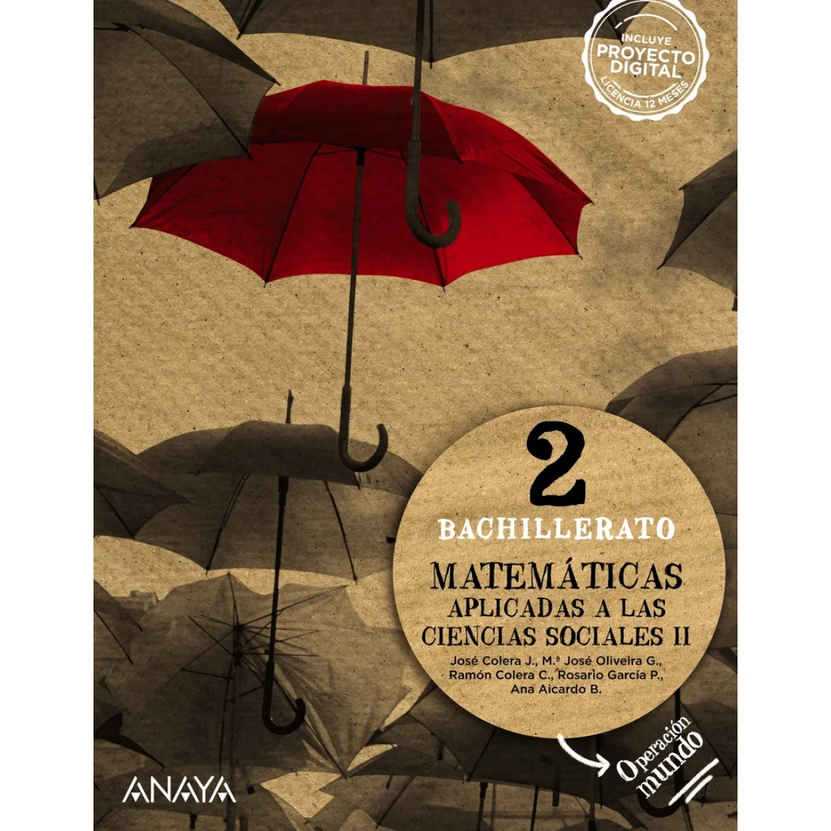 Matemáticas CCSS II, 2 bachillerato, operación mundo, Anaya