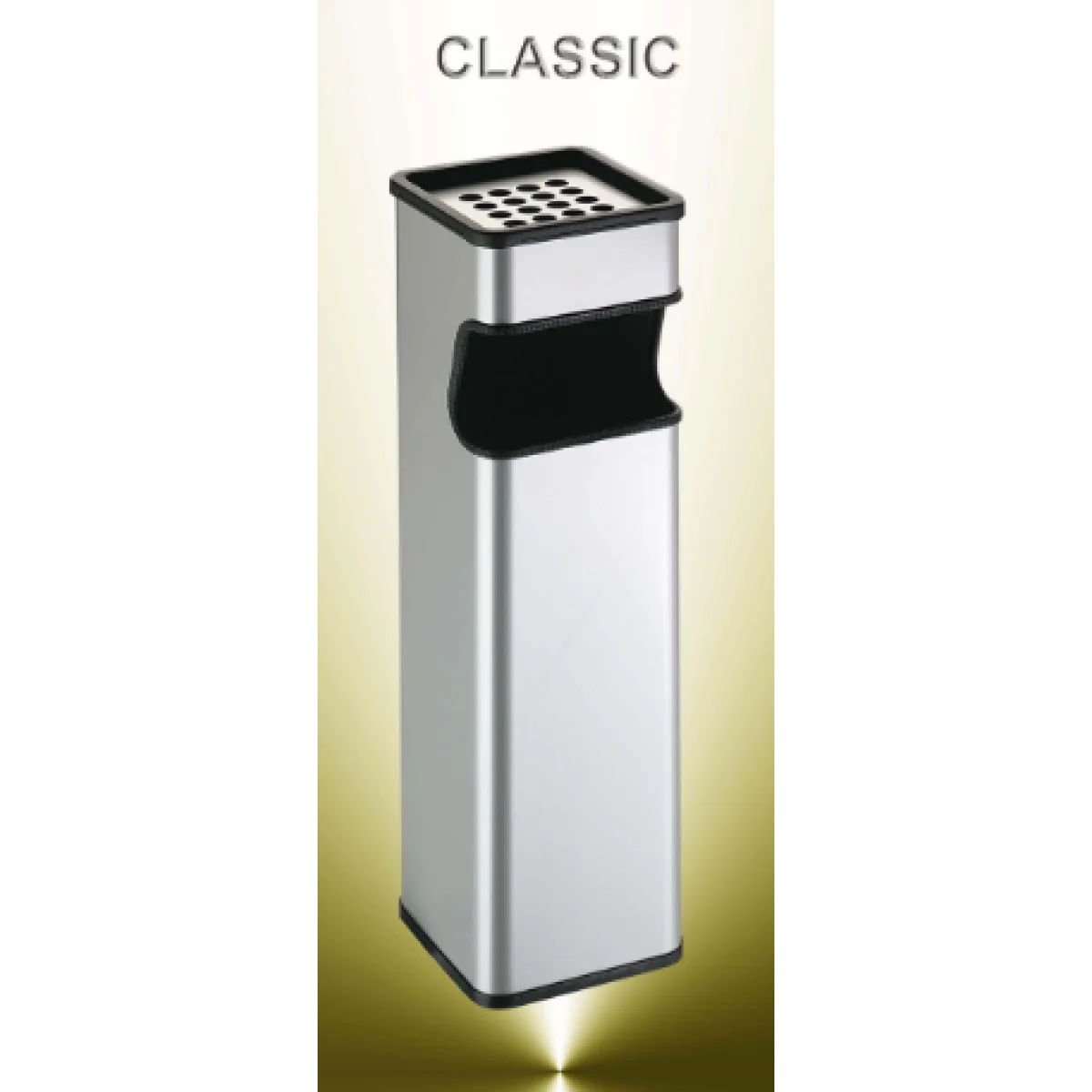 Cendrer paperera metàl plata 180x180x660 Classic 315 Maof