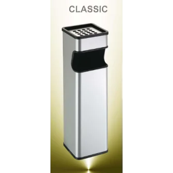 Cendrer paperera metàl plata 180x180x660 Classic 315 Maof