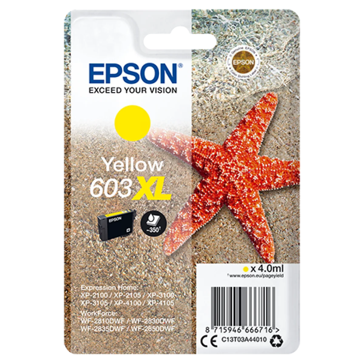 Cartutx tinta original Epson 603XL groc C13T03A44010