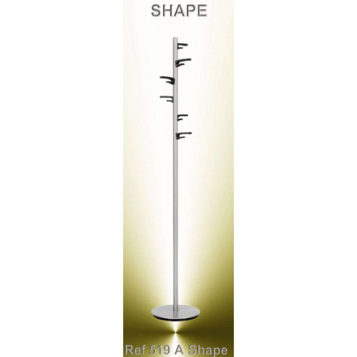 Penjador paraigüer de peu plata Ø330x1700/6p Shape 519AP Maof