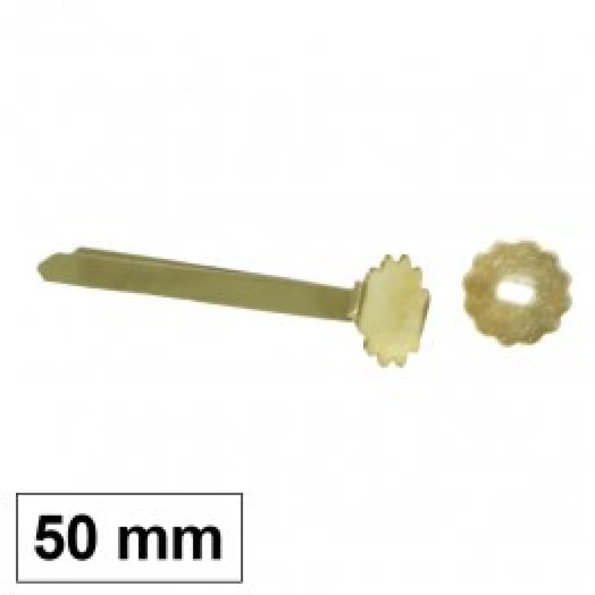 Enquadernador 50 mm llautó amb arandela Plus 069135 - caixa 100-
