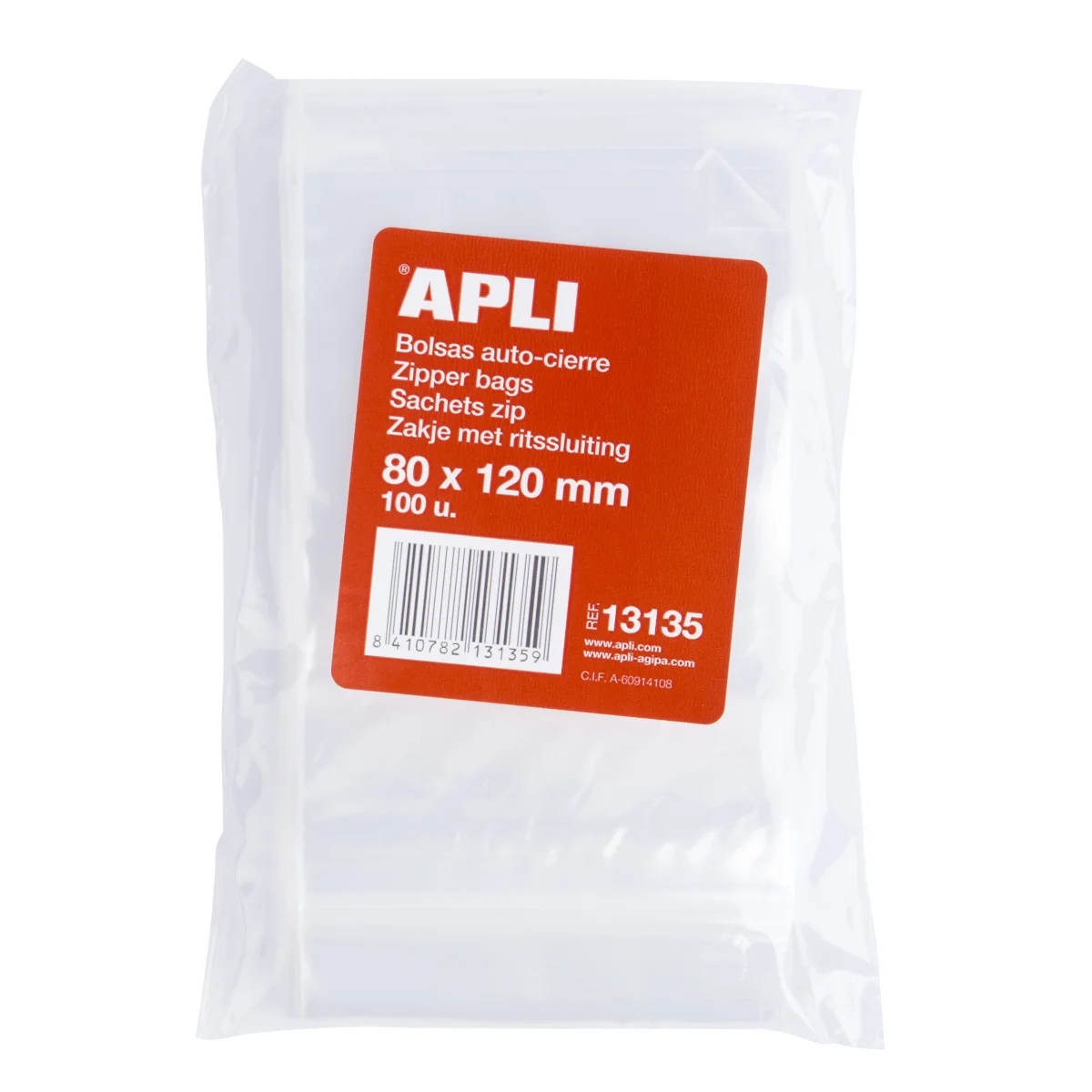 Bossa plàstic 80x120 autotancament Apli 13135 -p 100-