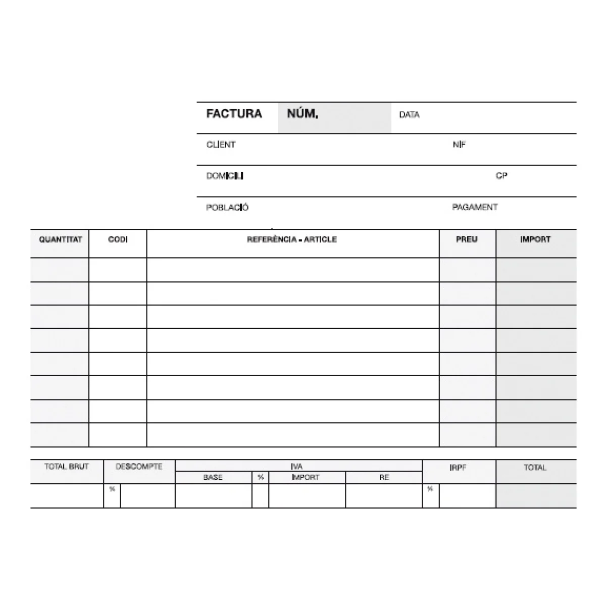 Talonari factura 2f 145 x 105 Apli 12942
