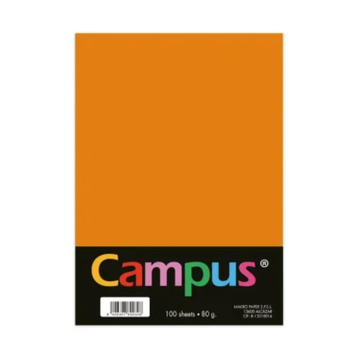 Paper Din A4 80g taronja Campus 001162 -100 fulls-