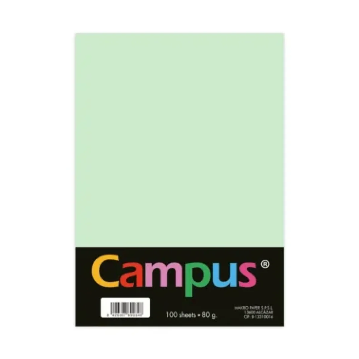 Paper Din A4 80g verd clar Campus 001009 -100 fulls-
