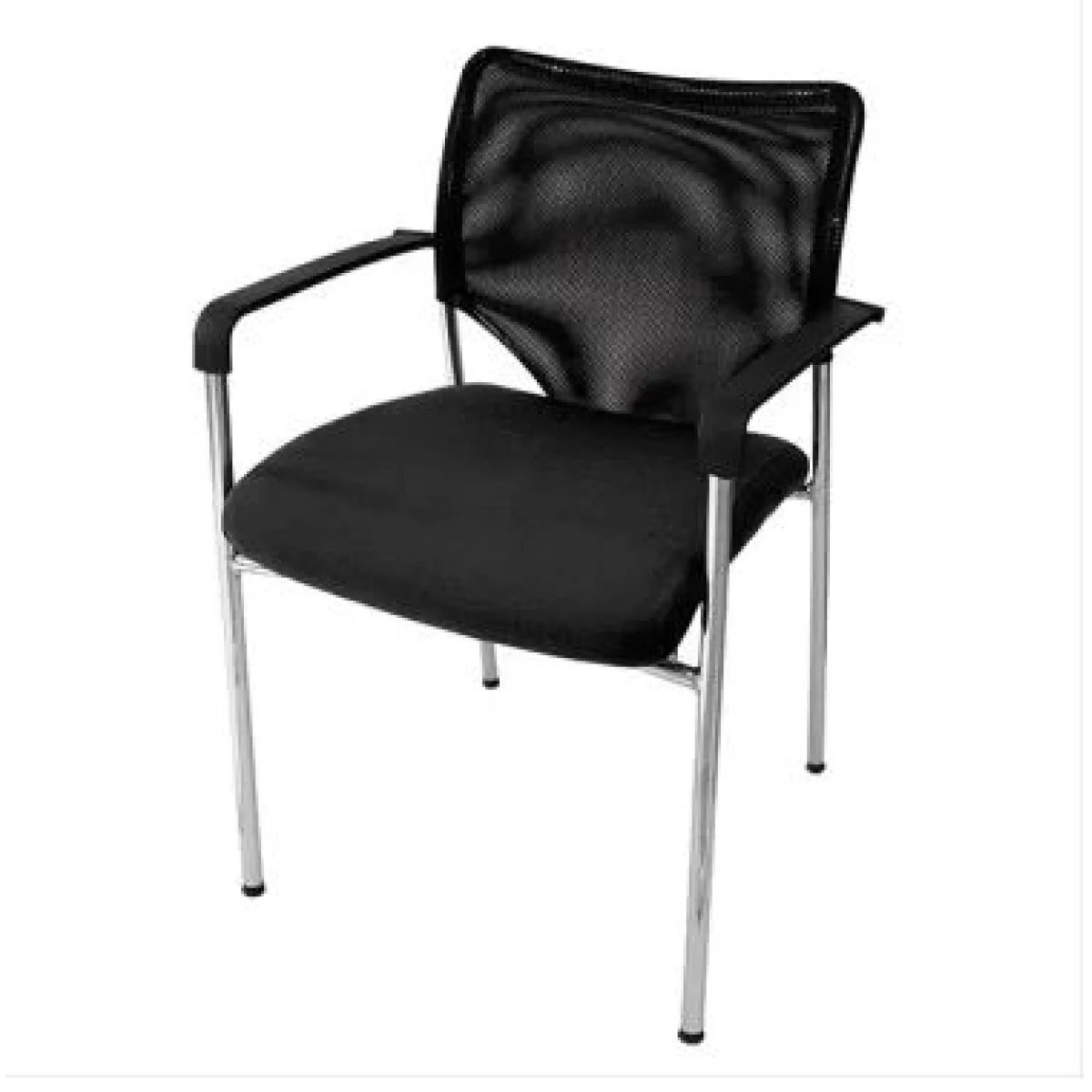 Cadira 4 potes amb braços negre Mesh Plus 260170