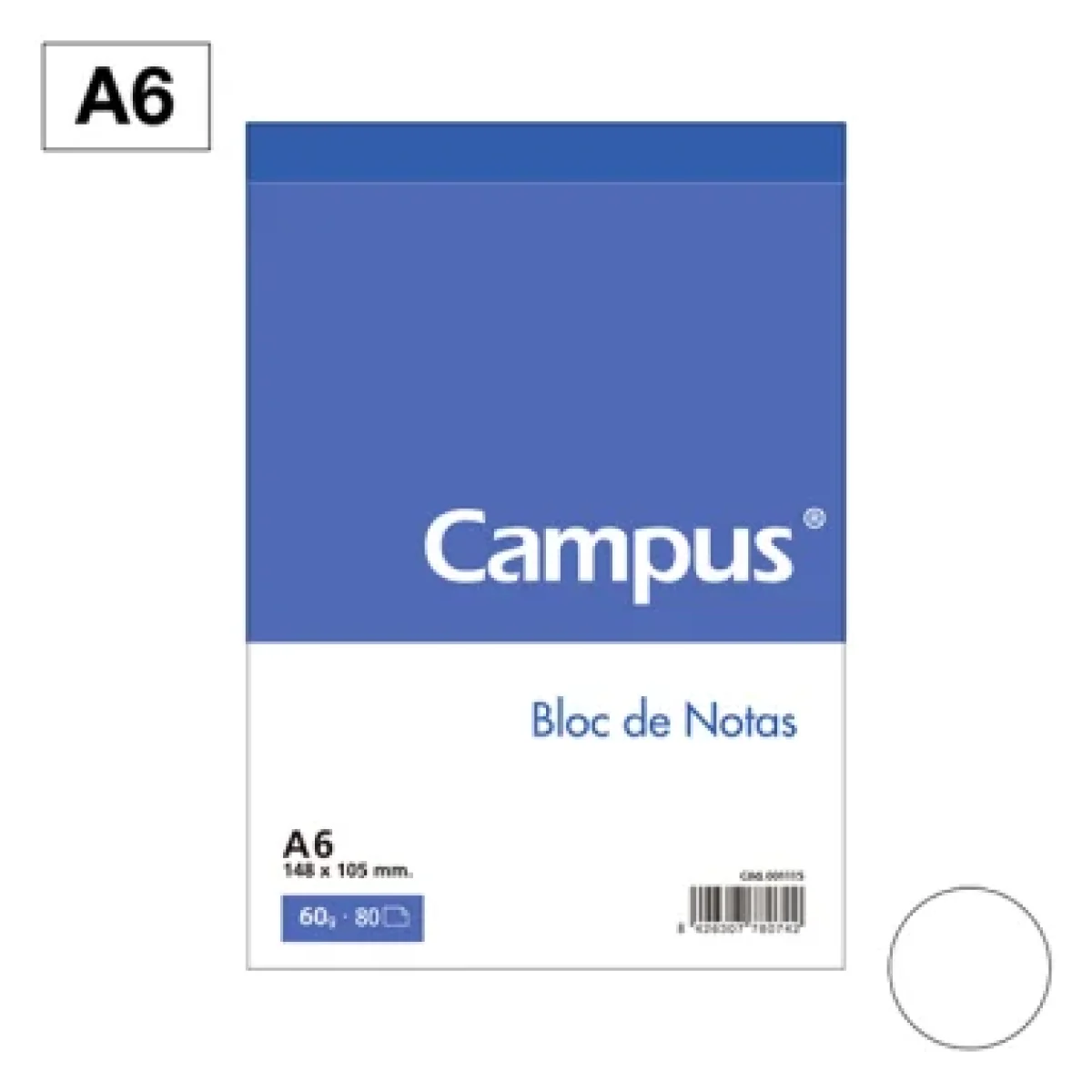 Bloc perforat 80 fulls 60g llis A6 Campus 001115
