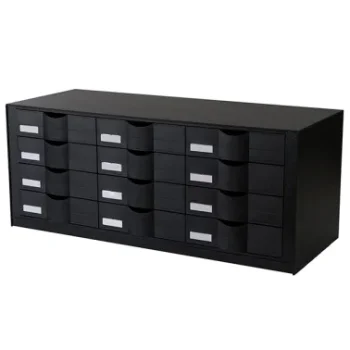 Modul 12 calaixos horitzontals 342x329x857 negre 289407 Paperflow