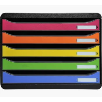 Mòdul 5 calaixos negre/colors Exacompta 309798D