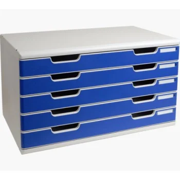 Mòdul 5 calaixos A3 gris/blau Exacompta 322003D