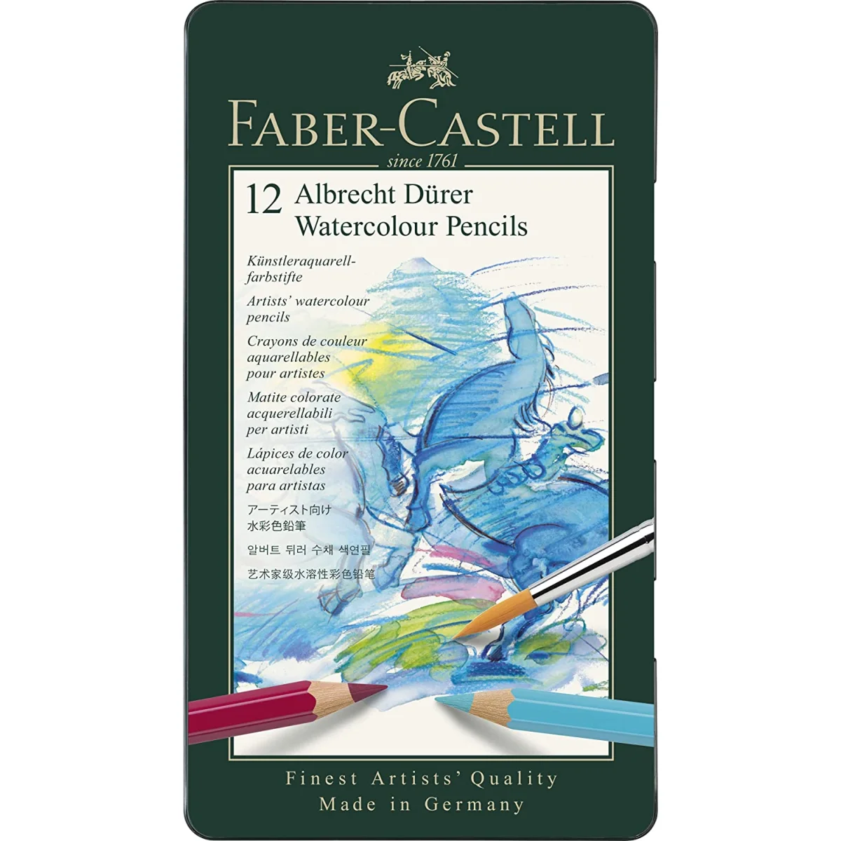 Llapis de colors aquarel·lable caixa metàl·lica Faber Castell -c 12-