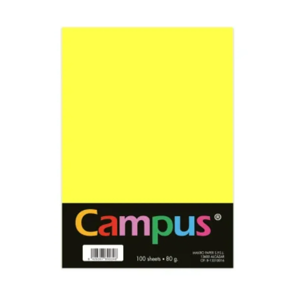 Paper Din A4 80g groc llimona Campus 002886 -100 fulls-