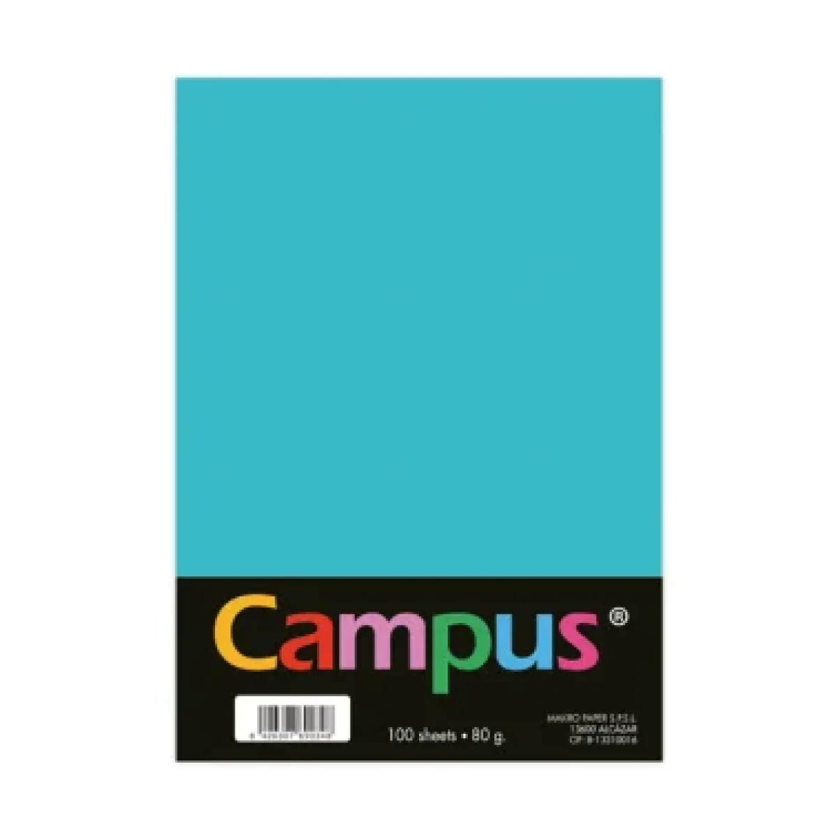Paper Din A4 80g turquesa Campus 002885 -100 fulls-