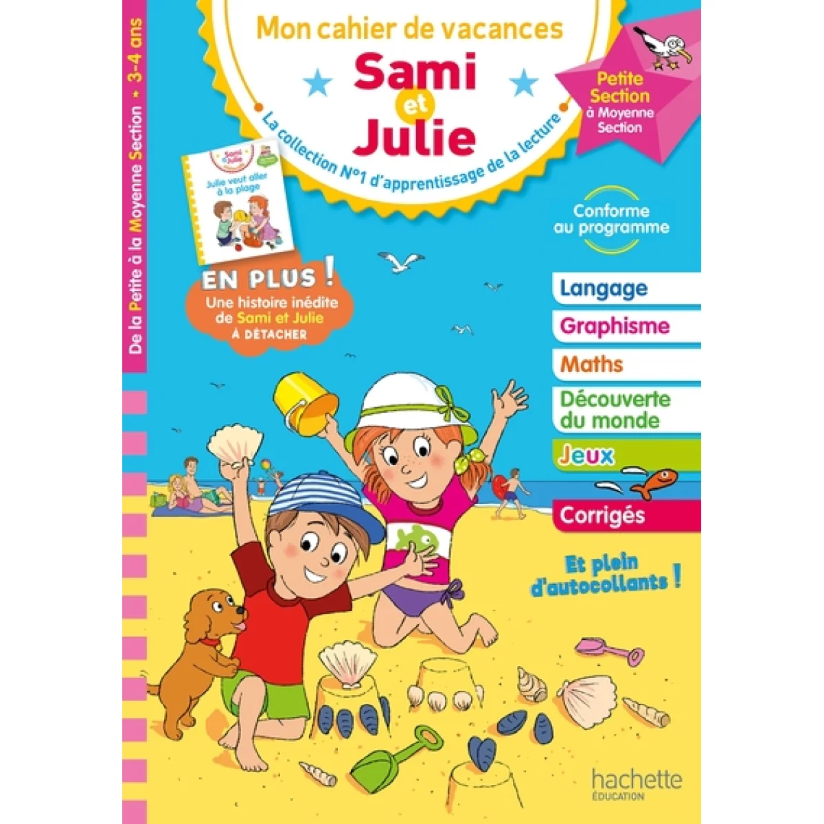 Cahier de vacances, Sami et Julie de la PS a la MS, Hachette