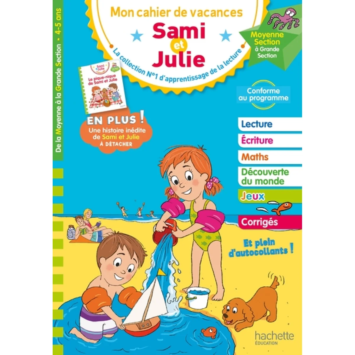 Cahier de vacances, Sami et Julie de la MS a la GS, Hachette