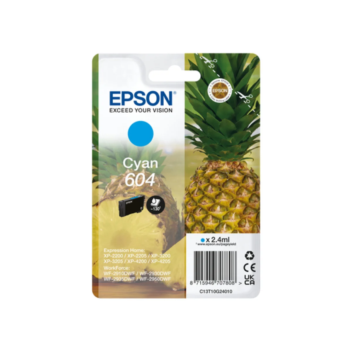 Cartutx tinta original Epson 604 cian C13T10G24010