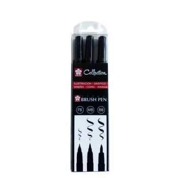 Retolador negre punta pinzell Sakura FB-MB-BB -p 3- PO03002