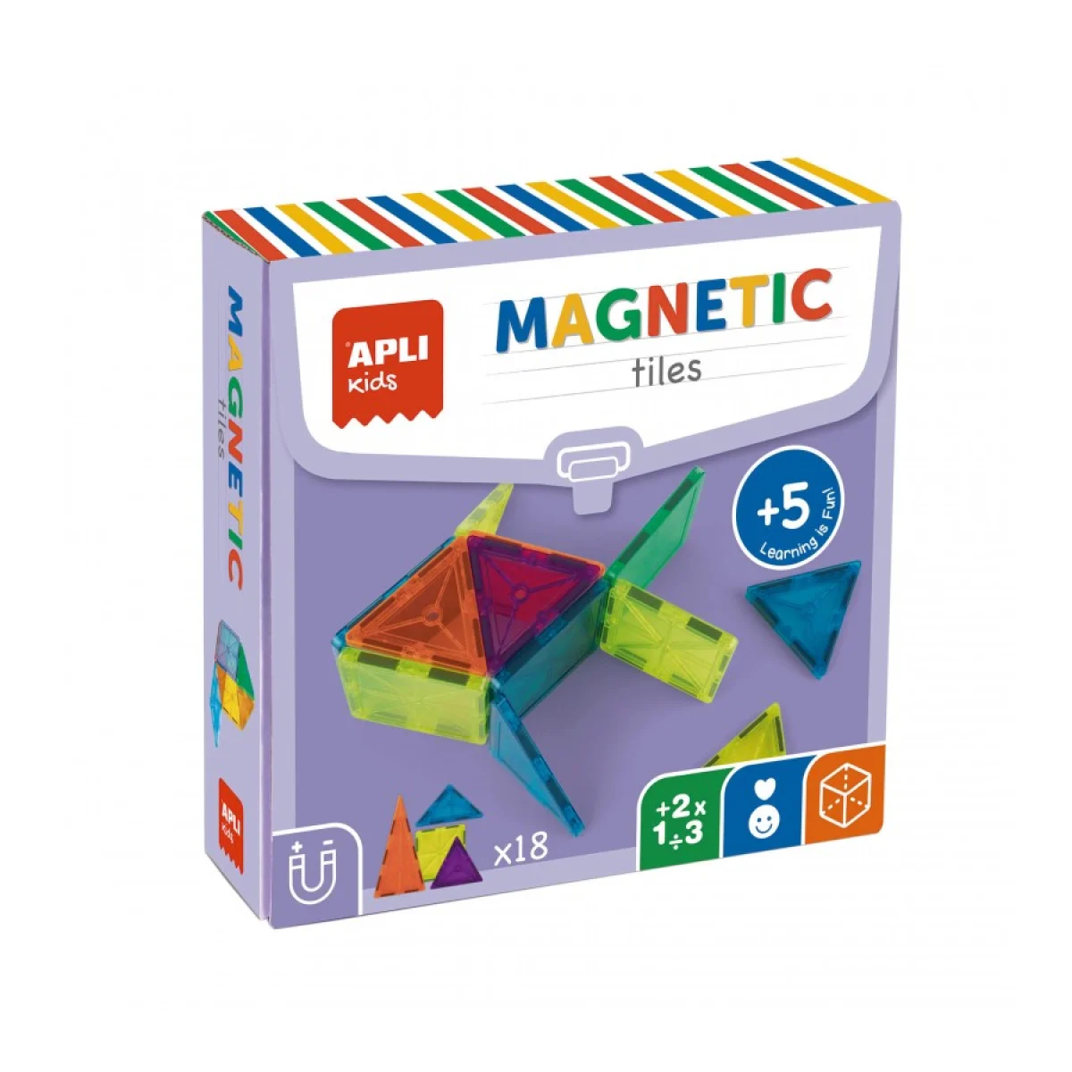 Joc infantil blocs magnètics transparents 18 peçes Apli