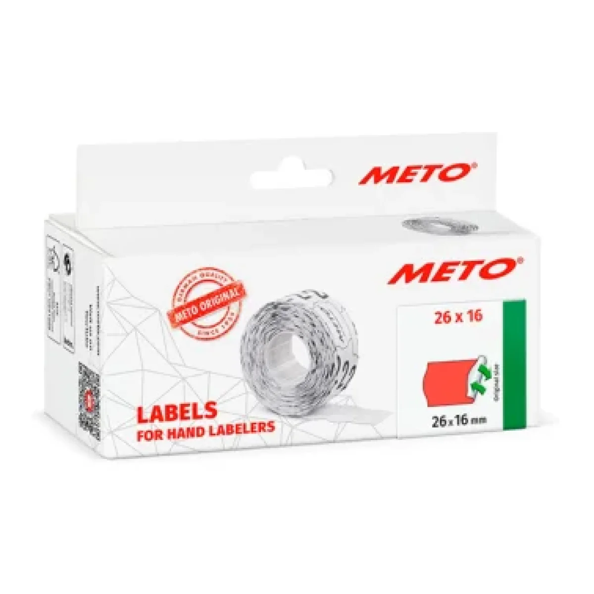 Etiqueta 26x16 vermella fluo Meto 220362 - paquet 6-