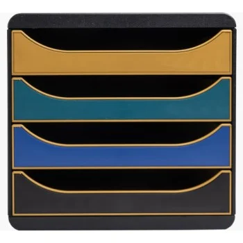 Mòdul 4 calaixos negre frontal colors Neo Deco 310505D Exacompta