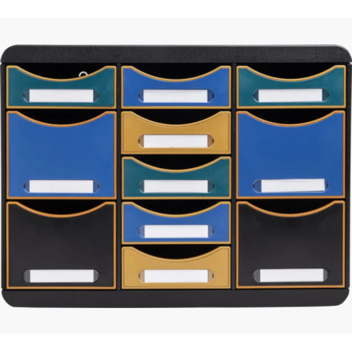 Mòdul 11 calaixos negre frontal colors Neo Deco 313505D Exacompta