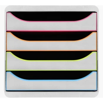 Mòdul 4 calaixos blanc frontal colors Office 310913D Exacompta