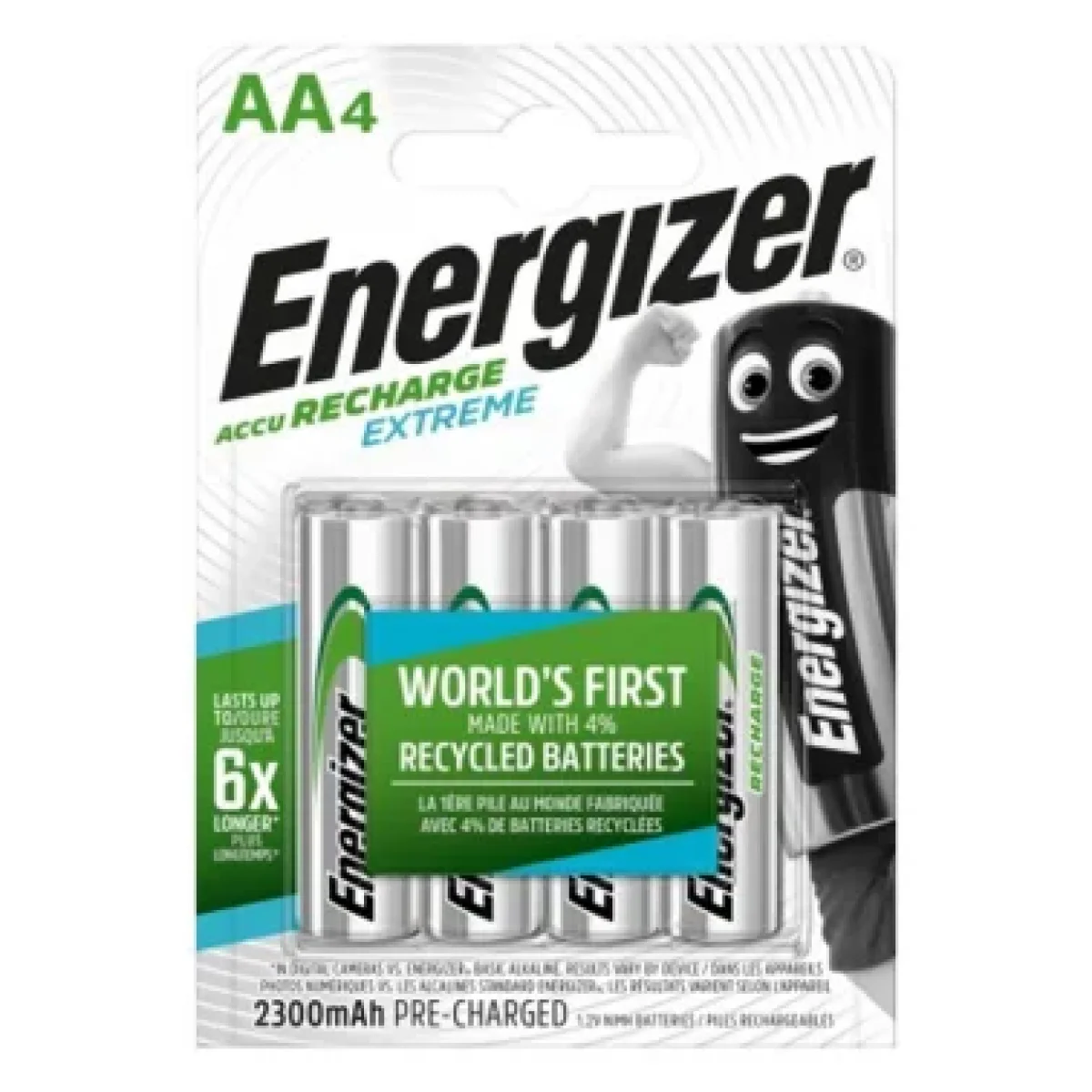 Pila LR06(AA) recargable 2300mAh Energizer -blister 4 unit.-