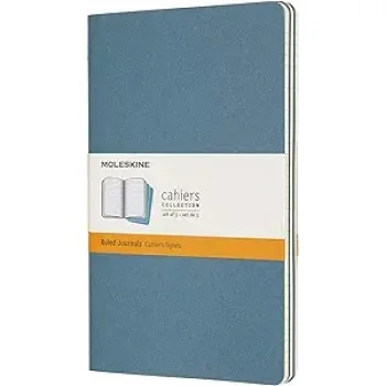 Llibreta 13x21 blau elèctric ratlla L Moleskine CH016B44 -paquet 3- 
