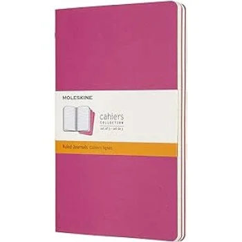 Llibreta 13x21 rosa cinètic ratlla L Moleskine CH016D17 -paquet 3-