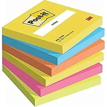 Notes adhesives assortit Energetic 76x76 Post-it 654 -TFEN -paquet 6-