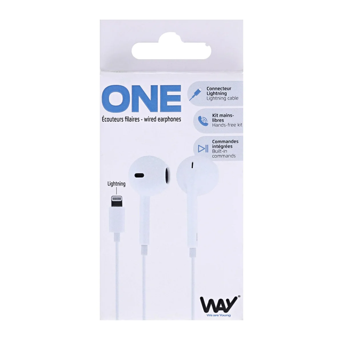 Auriculars amb cable Lightning blanc Way WESLIGHTWH