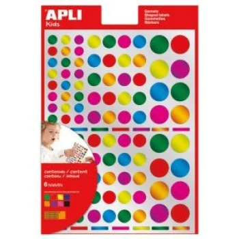 Etiquetes autoad rodons multicolor metal.litzat Apli 13529