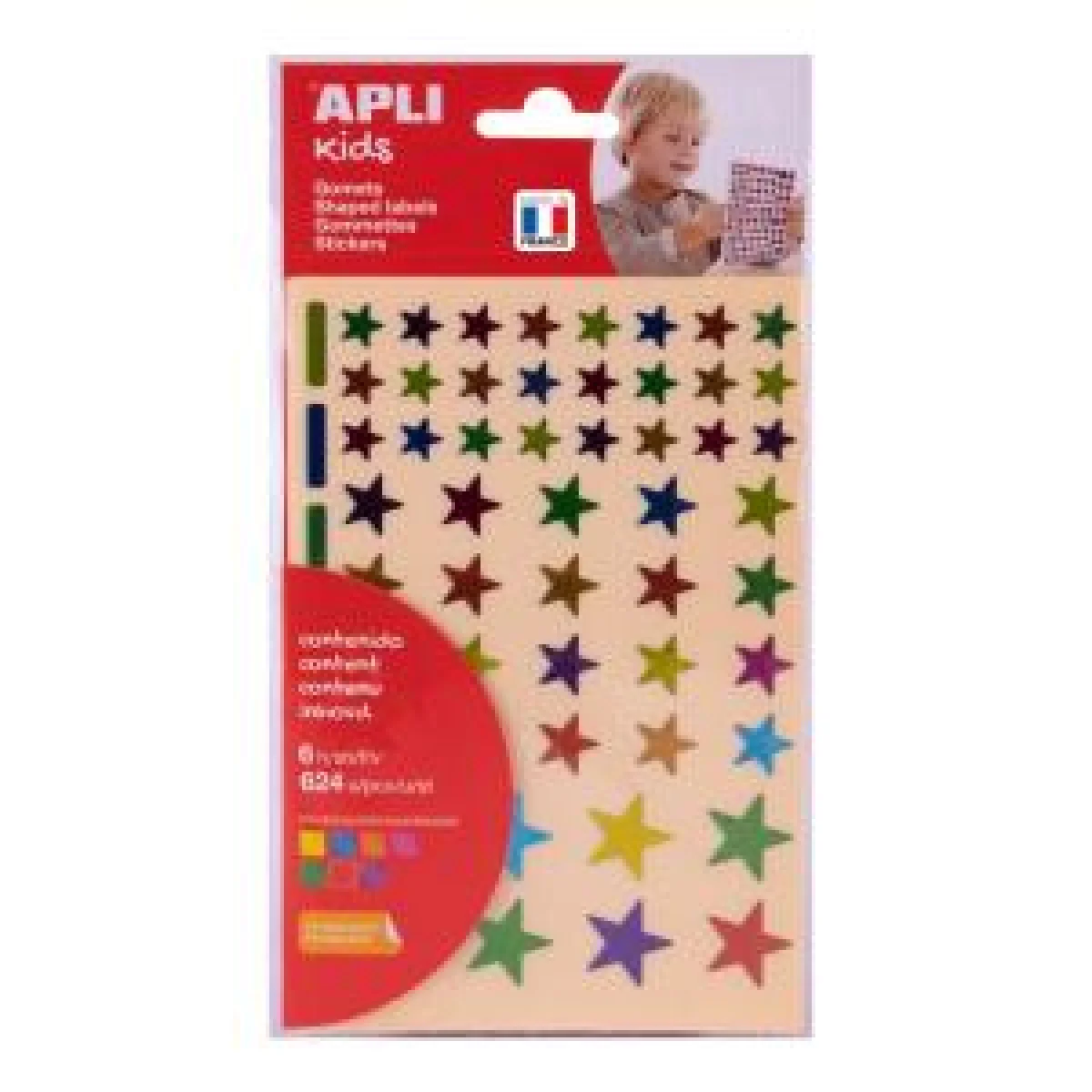 Etiquetes autoad estrelles multicolor metal.litzat Apli 18396