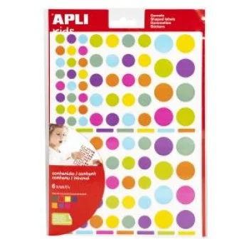 Etiquetes autoad rodons multicolor pastel Apli 18463