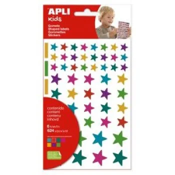 Etiquetes autoad estrelles multicolor Apli 19453