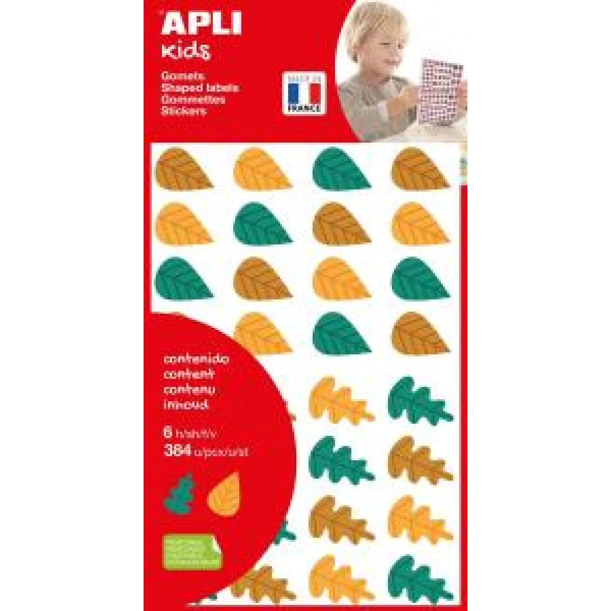 Etiquetes autoad fulles d'arbres multicolor Apli 19472